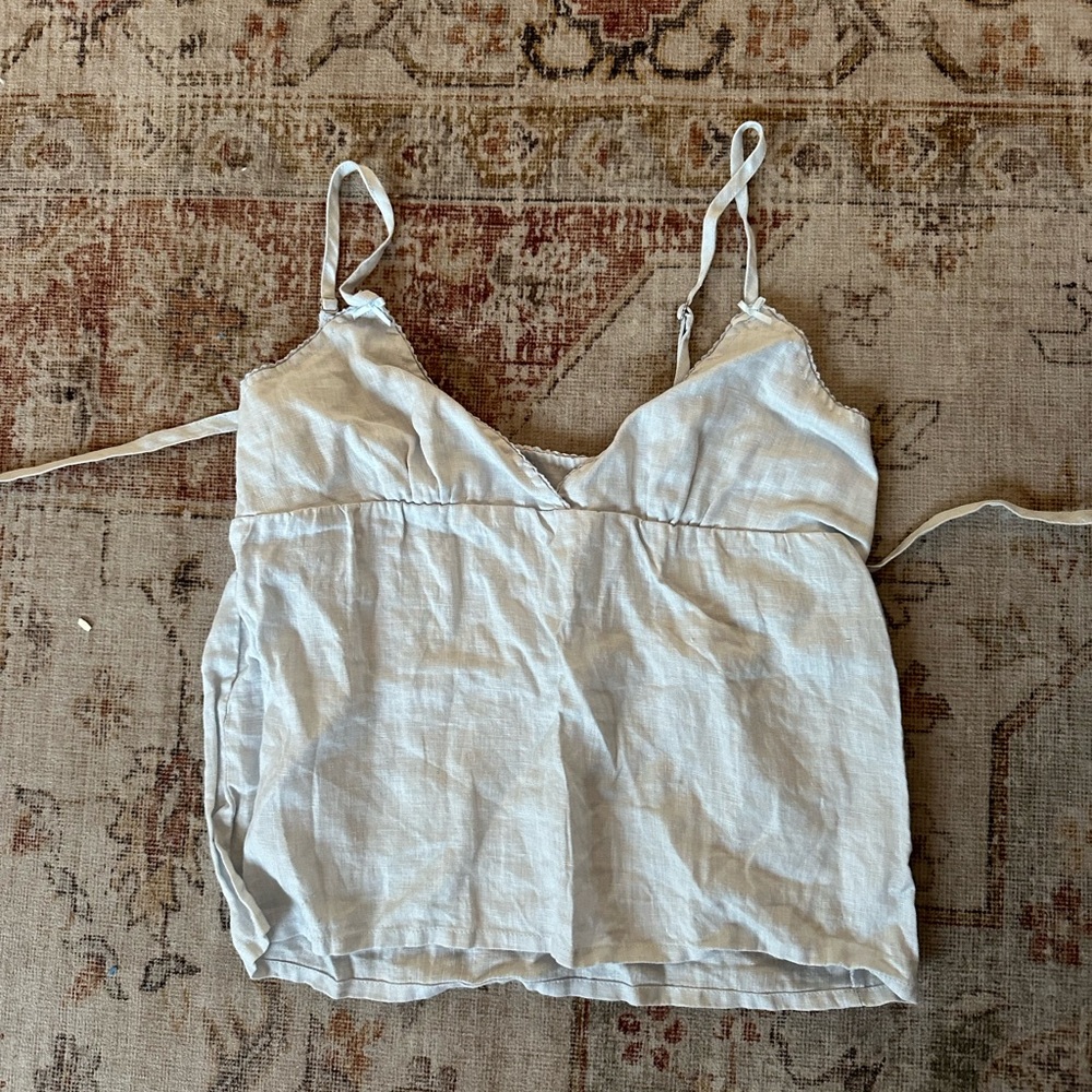 brandy melville one size light blue top with tie in the back